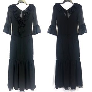 NASTY GAL Sheer Back Sexy Half Sleeve Maxi Dress